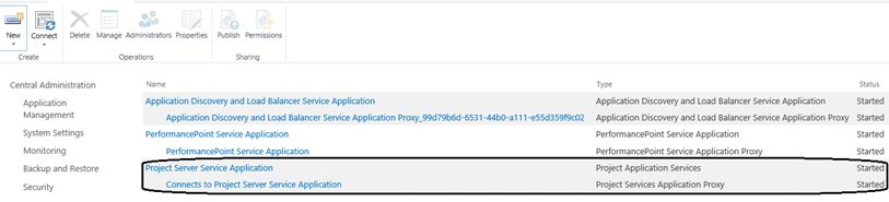 Project Server Service Application